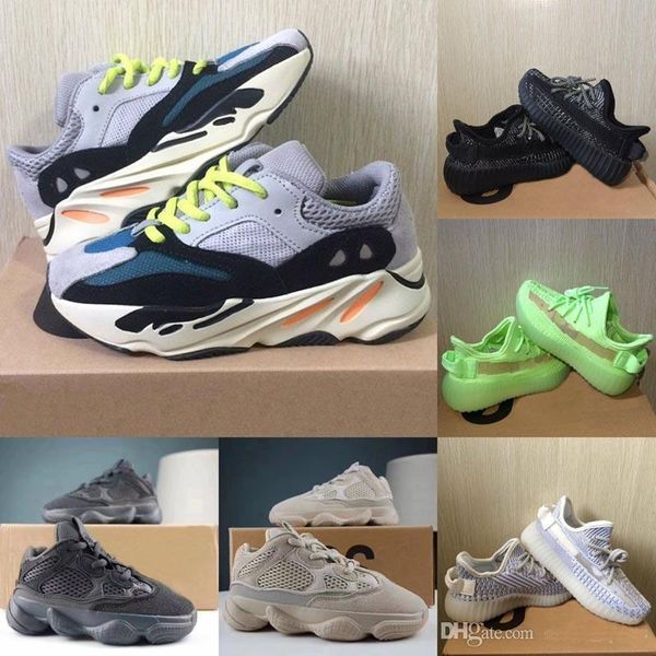 

увеличение 350 v2 новая детская обувь kanye west v2 wave runner 700 девочка кроссовки 500 младенец малышей тренера мальчик кроссовки дети at, Blue