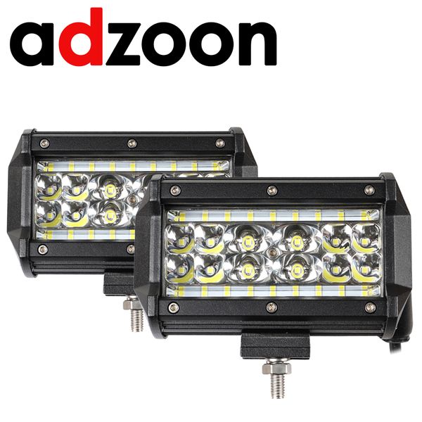 

adzoon offroad 5inch 72w led work light bar flood light 12v 24v car truck suv boat 4x4 4wd trailer wagon pickup driving led lamp