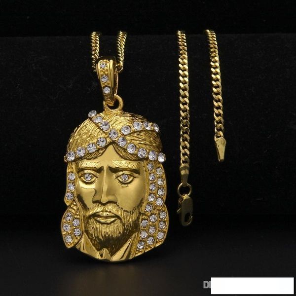 

new fashion hip hop necklace jewelry iced out juses piece pendant necklace 3mm*24inch gold cuban chain, Silver