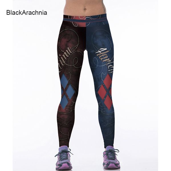 

blackarachnia women new fashion quinn printed gym leggings sports high waist yoga leggings hips push up tights yoga pants, White;red