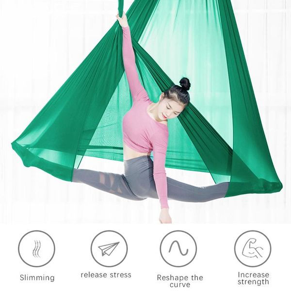 

5 * 2.8m полет-aerial yoga гамак ткани качели последние ремни многофункциональный анти-гравитационный йога для подготовки к спорту
