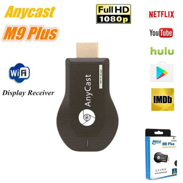 

anycast m9 plus wi-fi дисплей dongle receiver поддержка chromecast netflix youtube 1080p hdmi tv dlna airplay miracast для ios mac android