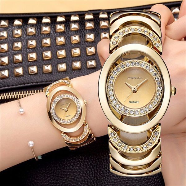

women watches stainless steel brand fashion exquisite watch women rhinestone luxury casual quartz watch relojes mujer, Slivery;brown