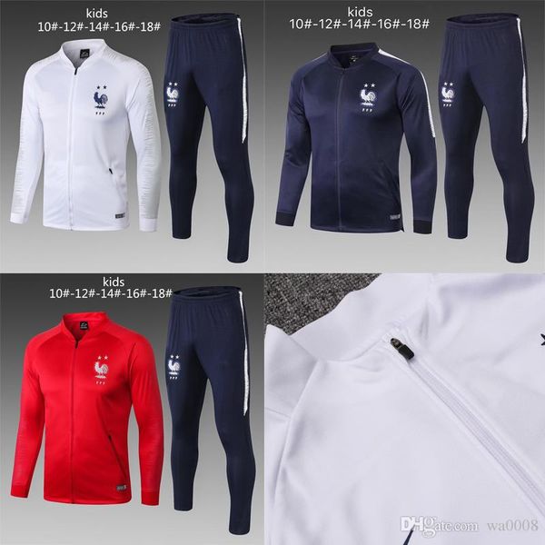 

2 tar maillot de foot kid urvetement football jogging chandal equipe de france long leeve occer track uit training track uit