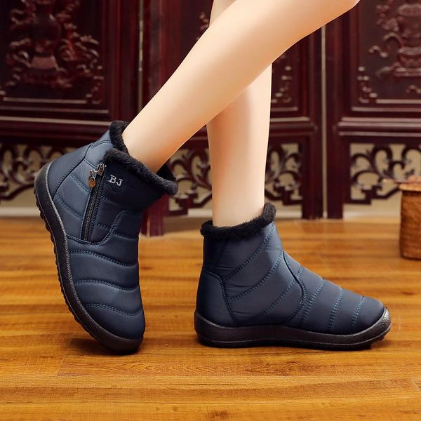 

ladies shoes woman snow boots women shoes warm plush thick waterproof zipper ankle boots plus size winter women winter, Black