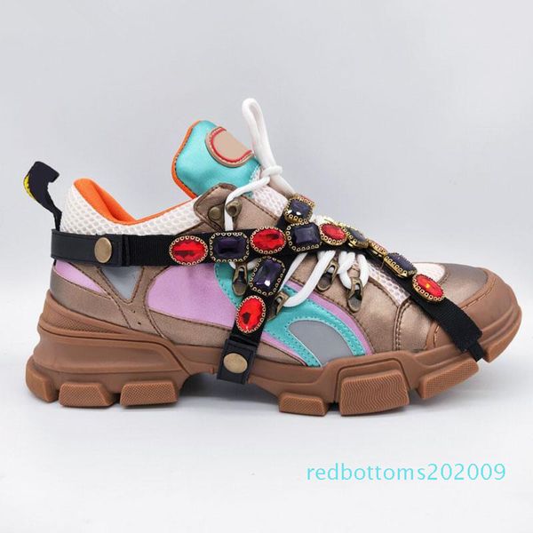 

flashtrek sneaker with removable crystals mens luxury designer shoes casual fashion luxury designer womens sneakers size 35-45 09r, Black