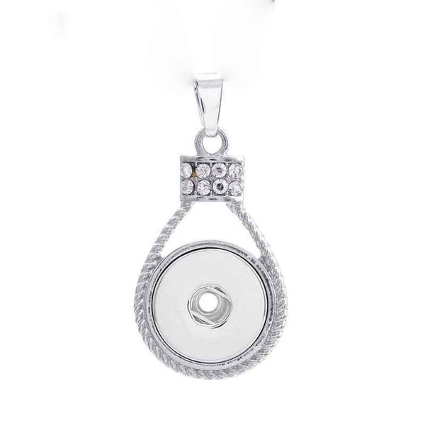 

fashion interchangeable metal flower heart ginger crystal necklace 188 fit 18mm snap button pendant necklace charm jewelry for women gift, Silver
