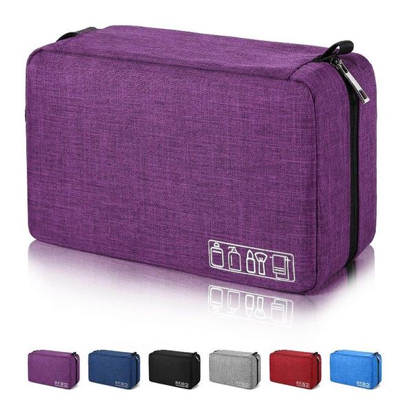 

travel organizer waterproof cosmetic bag men women hanging toiletry wash make up storage pouch beautician folding makeup bag