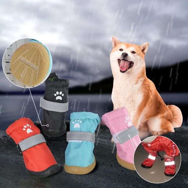 

4pcs/set pet dogs shoes snow booties socks anti-slip shoes for small dog rain waterproof puppies footwear cachorro