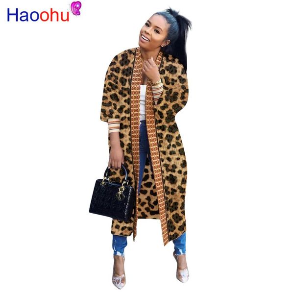 

haoohu autumn winter cloak poncho plaid print full sleeve women maxi long coat outerwear trench vintage cardigan overcoat, Black;white
