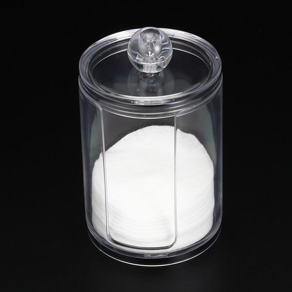 

transparent round container storage boxes towl makeup cotton pad case nail art remover paper wipe acrylic storage box wholesale