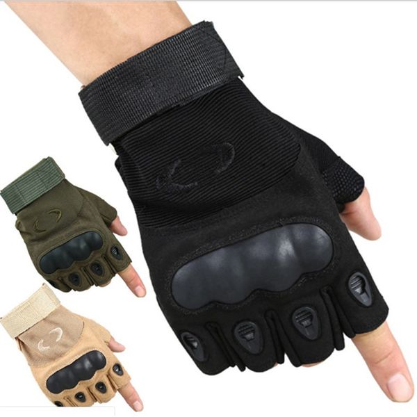 

vilead outdoor tactical fingerless gloves army half finger gloves for shooting hiking hunting climbing cycling riding, Black