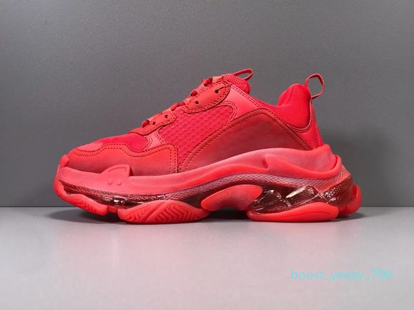 

2019 paris 17fw triple s crystal bottom casual shoes luxury designer dad for men women vintage old grandpa trainers sneakers b70, Black