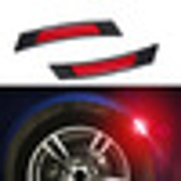 

2x reflective carbon fiber car wheel eyebrow arch trim lips side marker stickers