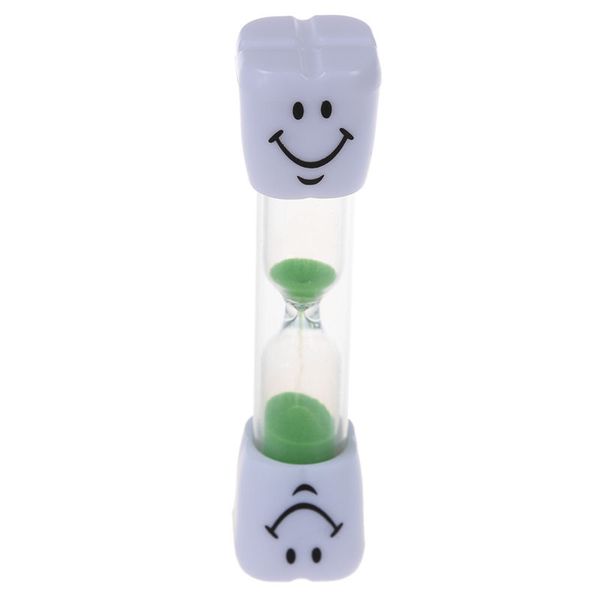 

new-childrens toothbrush timer hourglass kids sandglass smile sand egg 3 minutes 1pcs green