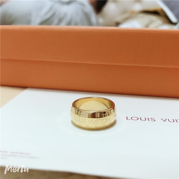 

fashion designer paris billionaire new rings v letter stainless steel gold plated rings for women's and men louis hip hop ring jewelry, Silver