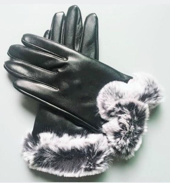 

brand new women sheepskin leather bright gloves female winter warm fashion windproof antize gloves6312803, Blue;gray