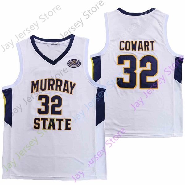 

2020 new ncaa murray state jerseys 32 cowart college basketball jersey white size youth all stitched, Black;red