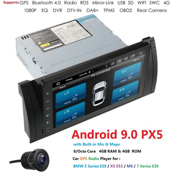 

dsp 4gb 64gb 1 din android 9.0 car stereo for x5 e53 e39 5 series multimedia radio gps navigation head unit audio 8 core car dvd