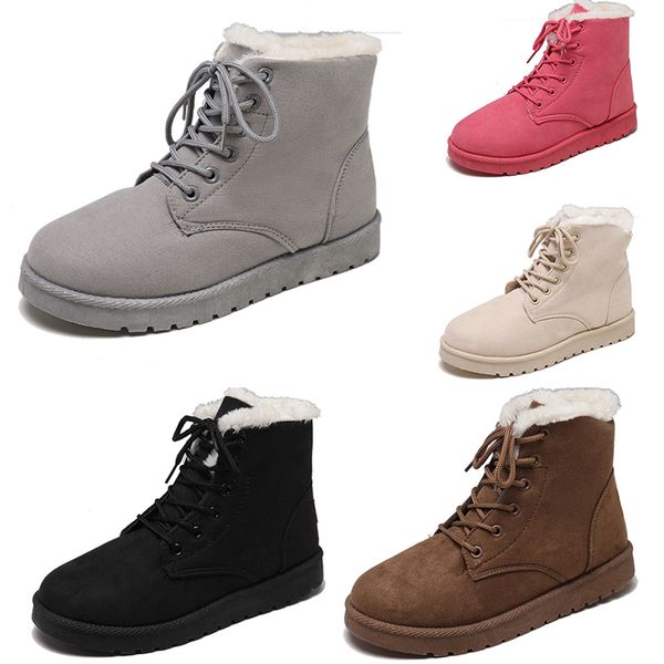 

снежные ботинки winter leather women australia классические ботильоны на шнуровке черный серый коричневый бежевый фуксия женские девушки пов, Black