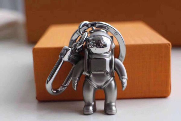 

fashion brand astronaut with logo designer keychain for men and women party wedding lovers gift engagement luxury jewelry for bride with box, Silver
