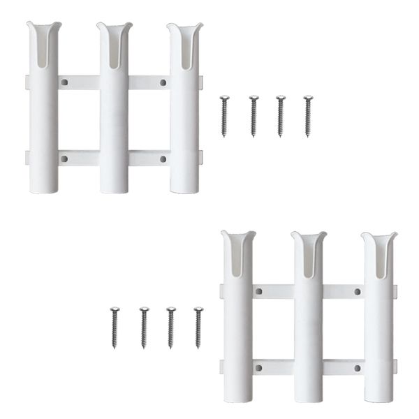 

2 шт белый пластик 3 полюс 3 rack side mount удочка держатель плоскогубцы инструменты органайзер с 8 шт винты для морской ловли с лодки