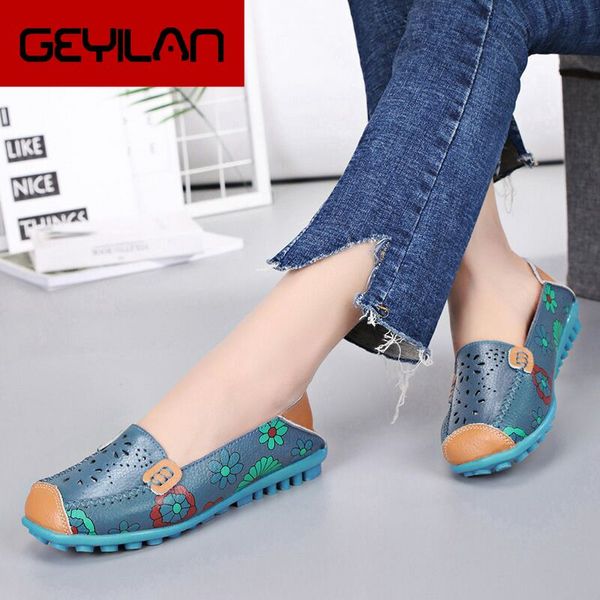 

women shoes flats genuine leather loafers fashion moccasins shoes women slip on ballet flats printing 2020 new arrivals, Black
