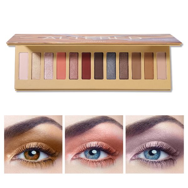 

ucanbe makeup 12 colors shimmer glitter matte brown powder smoky palette eyeshadow highlight eye shadow cosmetics with brush