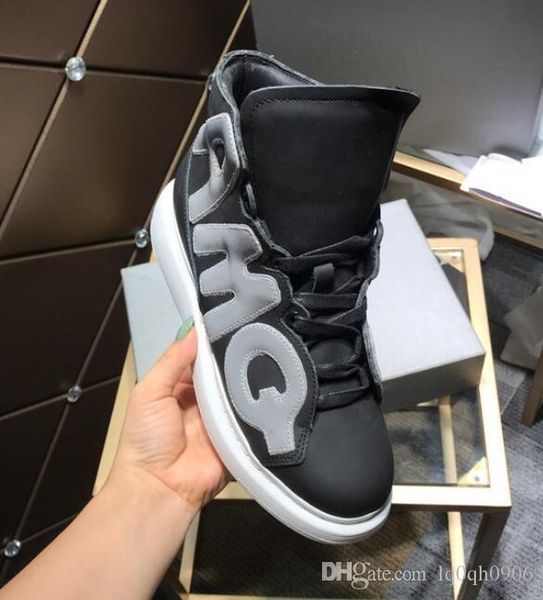 

luminous designer mens women runner high shoes lace-up amq sneakers hombre zapatos 35-46, Black