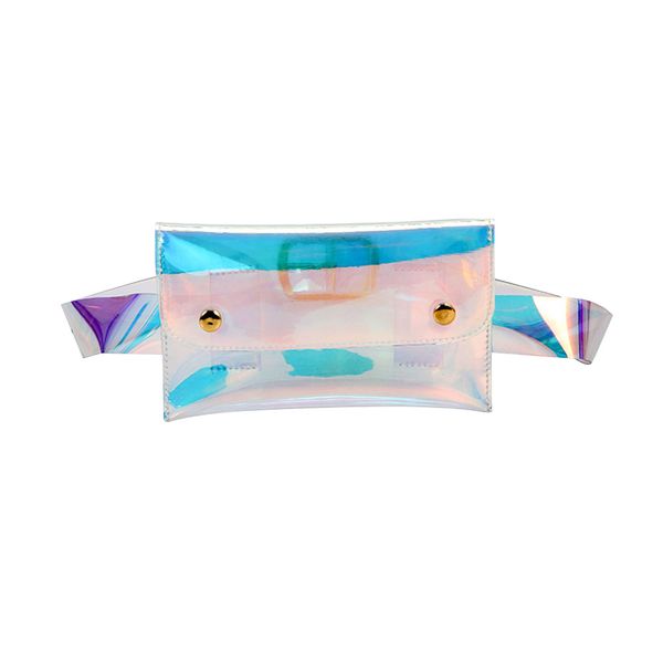 

1pc waist bag fashion transparent all-match reflective outdoor fanny pack belt bag for women young ladies