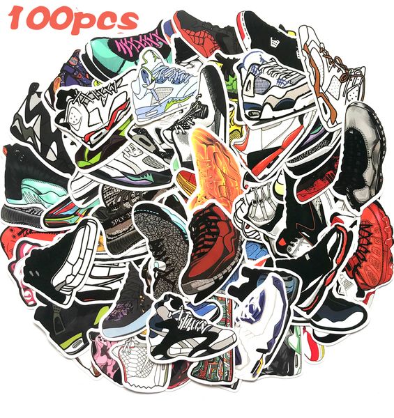 

100шт / серия Баскетбол Sneaker наклейки водонепроницаемый наклейки для Стен Холодиль