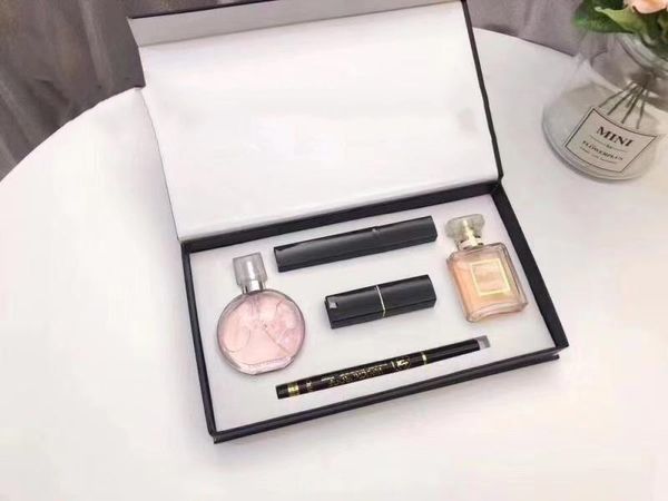 

Марка макияж набор 15 мл духов помада карандаш для глаз тушь для ресниц 5 в 1 с короб