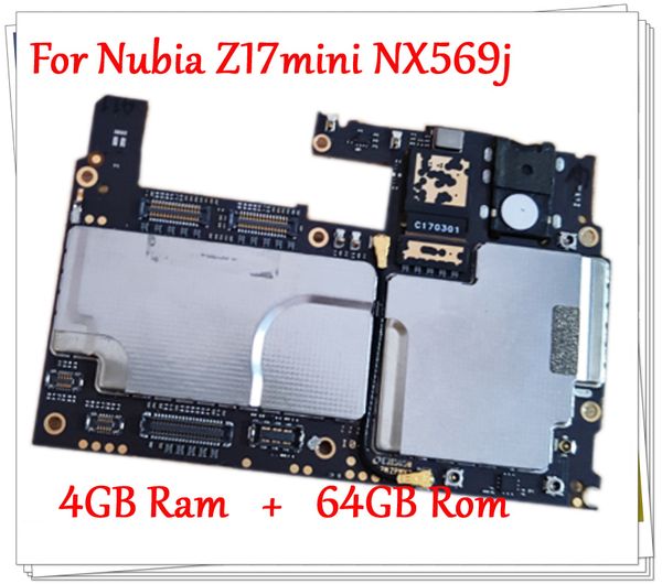

unlocked original motherboard for zte nubia z17mini nx569j logic circuit board 4gb ram+64gb rom ing