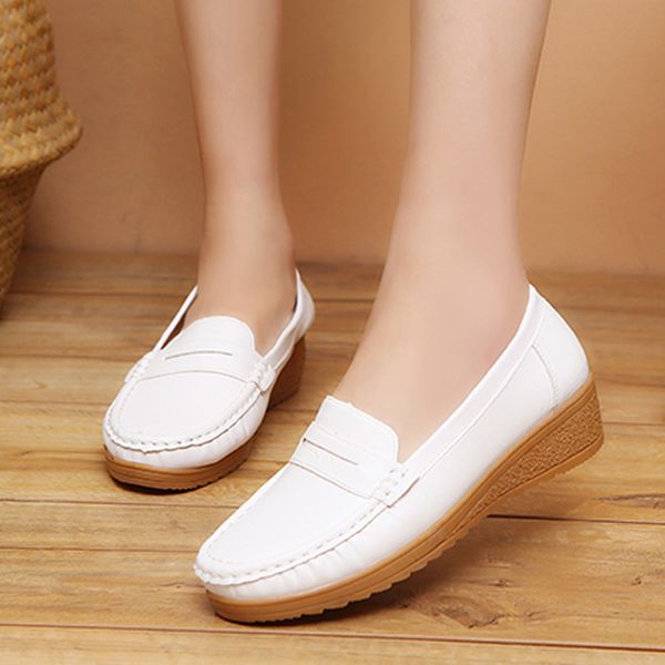 Compre Zapatos De Vestir De Diseno Para Mujer Mocasines Blanco