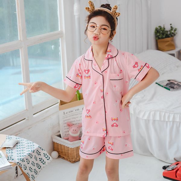 

clothing sets kids baby boys girls cartoon short sleeve shirts sleepwear shorts toddler pajama 2pcs children casual costumes est, White