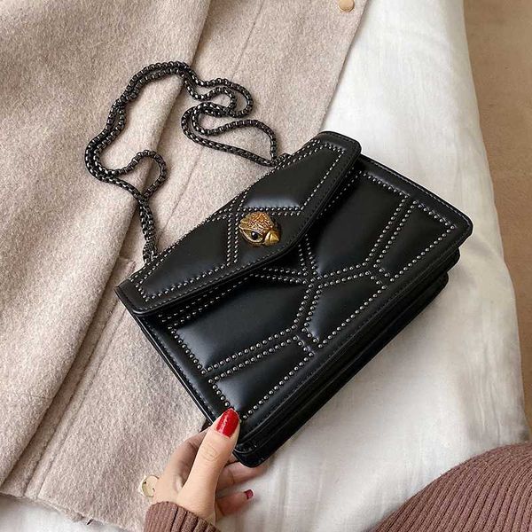 

заклепки кожа pu crossbody сумка для женщин 2020 малой цепи плеча сумки женщина путешествие сумки