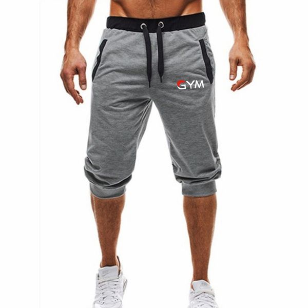 

2019 fitness short jogging casual workout clothes men's shorts summer new fashion men's casual knee long shorts, White;black
