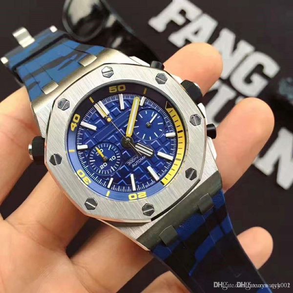 

high-end luxury watch men watch, imported quartz time machine.all-natural army color rubber watch strap., Slivery;brown