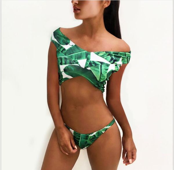 

leaf split bathing suit lady's bikini shoulder explosive bathing suit