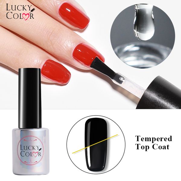 

transparent 10ml no-clean steel coat nail polish wear-resistant sturdy bright long-lasting soak-off led uv tempered seal, Red;pink