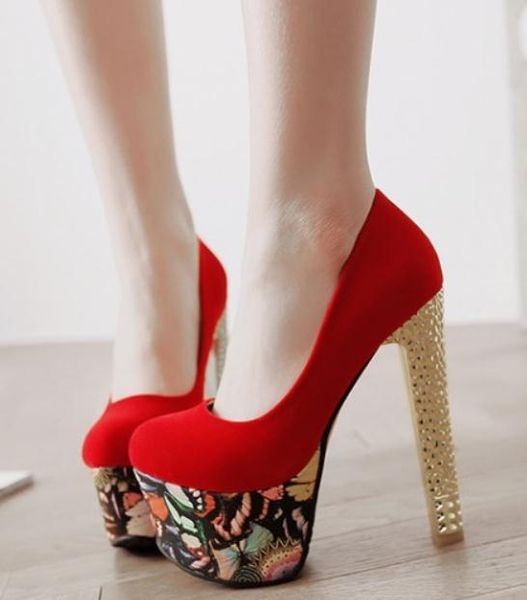 

2019 women's shoes in spring and autumn with new style high heel coarse heel round head suede waterproof table@259, Black