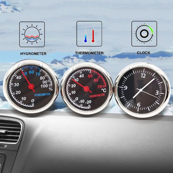 

car automobile digital clock auto watch automotive thermometer hygrometer decoration ornament clock in car accessories styling