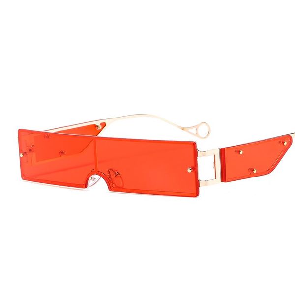 

2020 rimless rectangular metal sunglasses european american fashion mini sunglasses ocean piece small frame eyewear 6colors est601, White;black