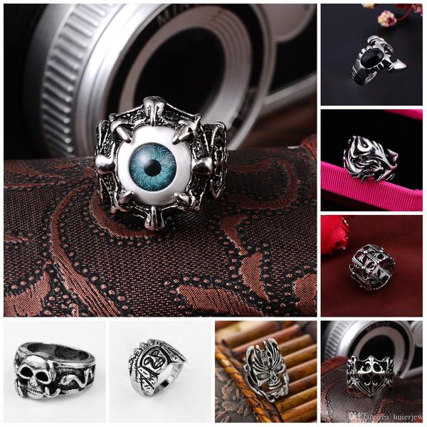 

pretty stainless steel rings silver brand demon eye vintage mens punk ring china wholesale stainless steel jewelry steampunk men's ring