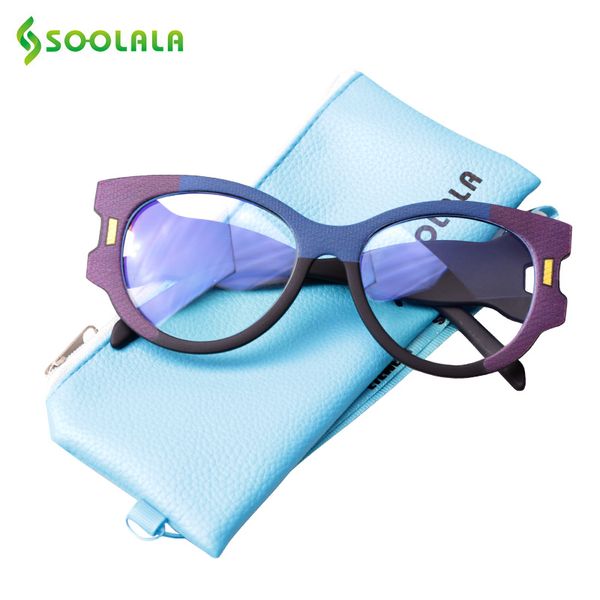 

soolala cat eye blue light blocking glasses women gafas protecci n ordenador big frame wide arms anti fatigue blue light glasses, White;black