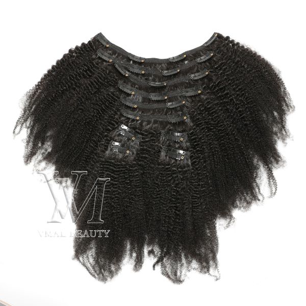

vmae 4c clip in hair extensions natural color 160g brazilian 100% unprocessed virgin human hair weave bundles 12 to 26 inch, Black;brown
