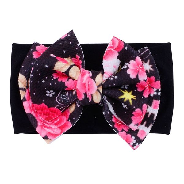 

girl headbands 3d flower kids toddler bow hairband headband big floral elastic hair bands head wrap baby hair accessories, Slivery;white