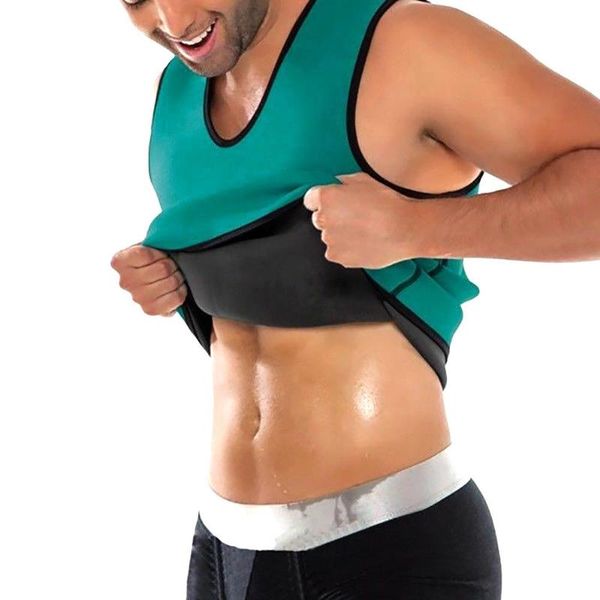 

men running vests weight loss accessories mens body shaper vest trimmer tummy shirt, Black;blue