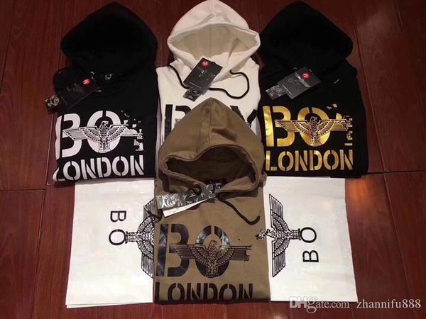 

men sweater autumn winter new casual shirt cotton big thong couple models comfortable street popular letter print stickers hooded sweater, Black