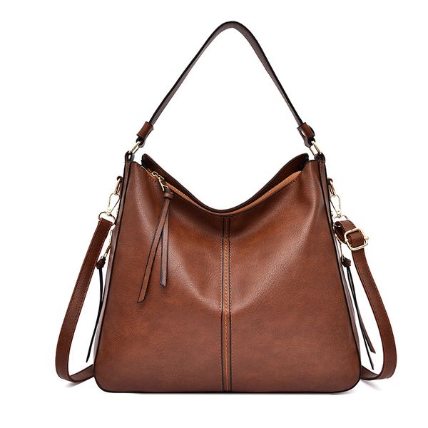 

2019 new fashion handbag large capacity soft leather bucket bag temperament woman single shoulder oblique satchel bag